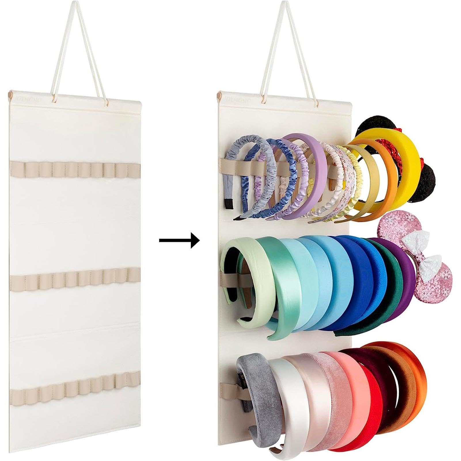 SMUK Kopfband-Halter Wandhalterung – Filz-Organizer Für Stirnbänder, Haarspangen & Accessoires