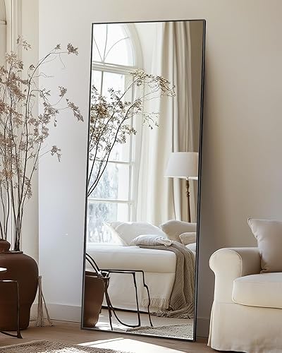 Miniatura 2 de Antok Espejo de longitud completa, 59 x 18 pulgadas, espejo de pie independiente de cuerpo completo con soporte para dormitorio, montado para colgar