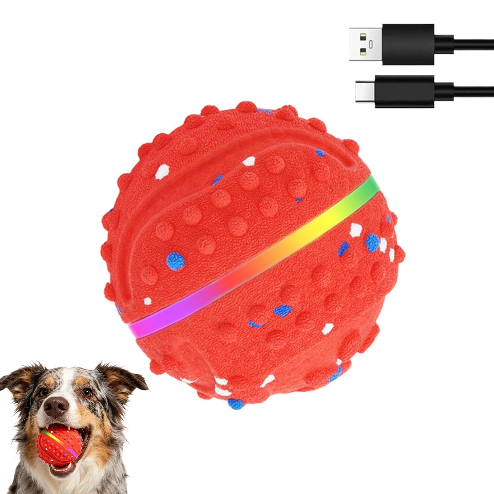 Balle Interactive Pour Chien Matériau E-TPU rebondissant avec lumières et