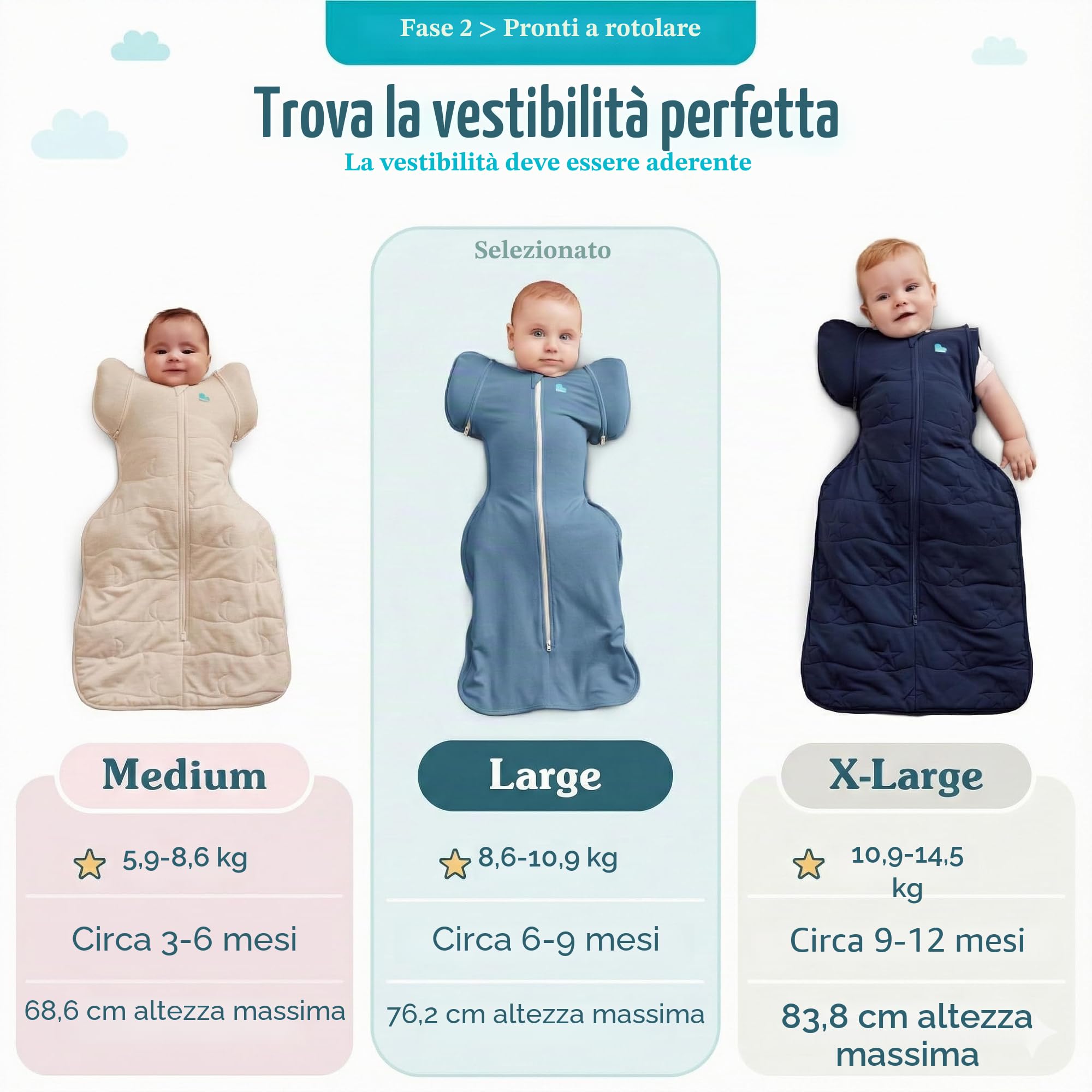 Love To Dream Swaddle UP sacco nanna, taglia grande 8,5-11 kg - Grigio | Vestibilità extra calda con ali rimovibili | 3,5 Tog per autunno e inverno (14–16°C) | Cotone e doppia cerniera