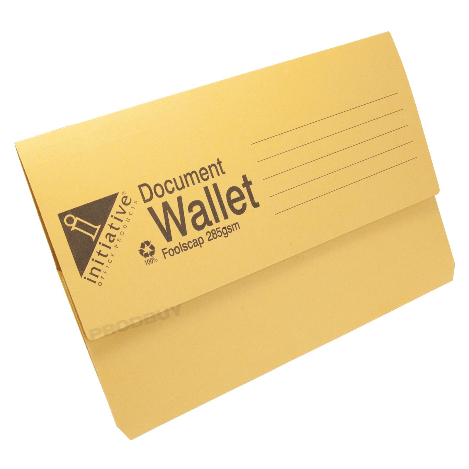 25 x 285gsm Foolscap Premium Document Wallets A4 Paper Storage Files Folders (Yellow) — image 1