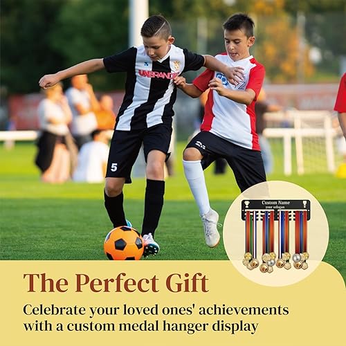 Miniatura 5 de Medal Hanger Display Holder Rack for Awards or Ribbons, Personalized Race Medal Display Running Medal Hanger Display Medal Holder for Wall, Custom