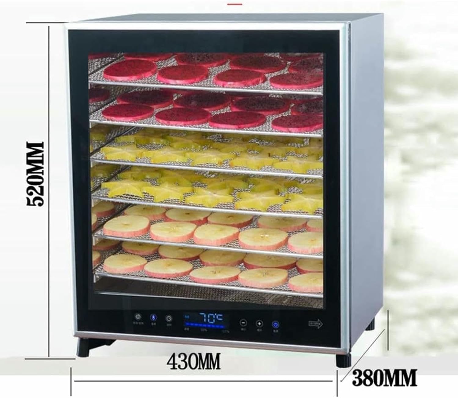 6 Tray Food Dehydrator, Dehydration Dryer Of Snacks, Fruits, Vegetables, Herbs, Meat, Stainless Steel Drying Machine