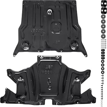 Skid Plate for Tesla Model 3 / Model Y, Front Rear Skid Plate Set Under Engine Guard Cover Splash Shield Cover for Tesla Model 3 2017-2025 / Model Y 2020-2025 Accessories - 2PCS