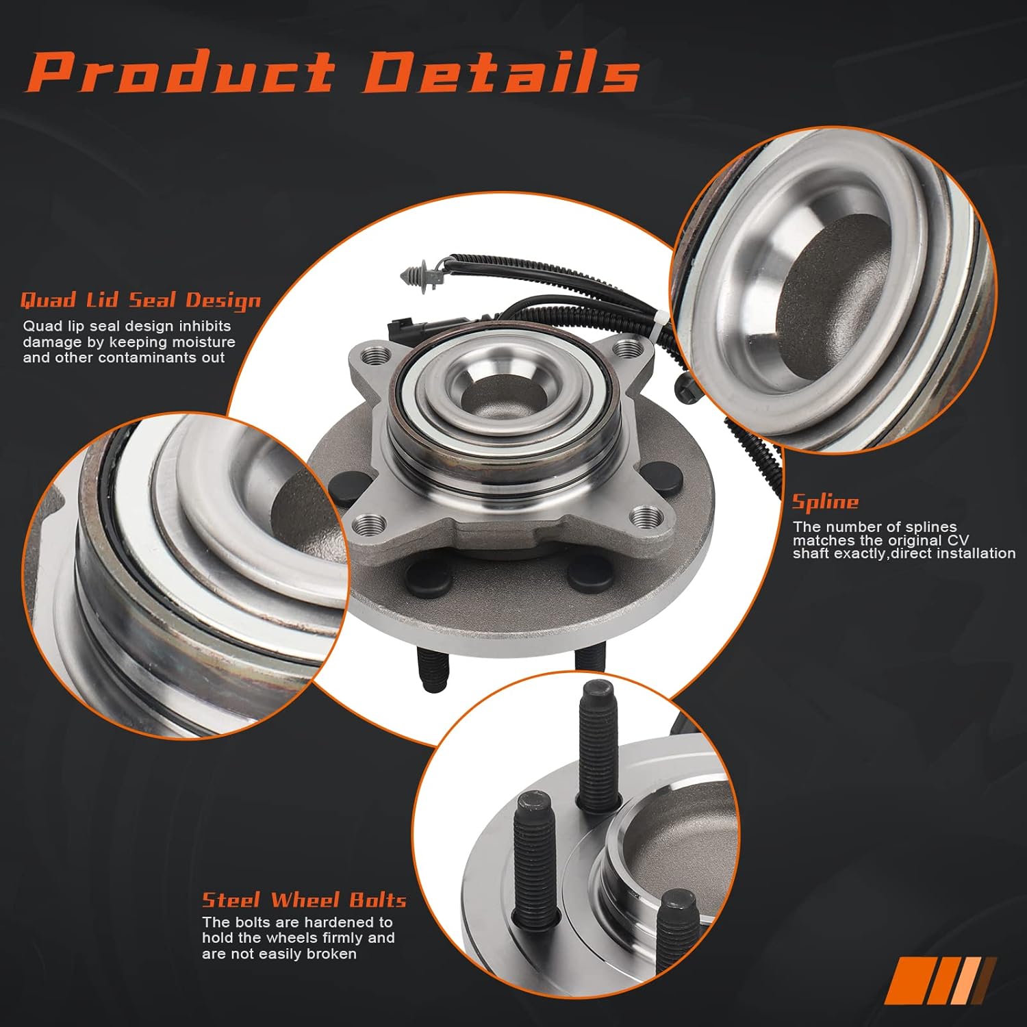 DRIVESTAR 515143 Front Wheel Bearing and Hub Assembly Compatible with 2011 2012 2013 2014 Lincoln Navigation, Ford F-150/Expedition for 2WD RWD Models,6 Lug w/ABS