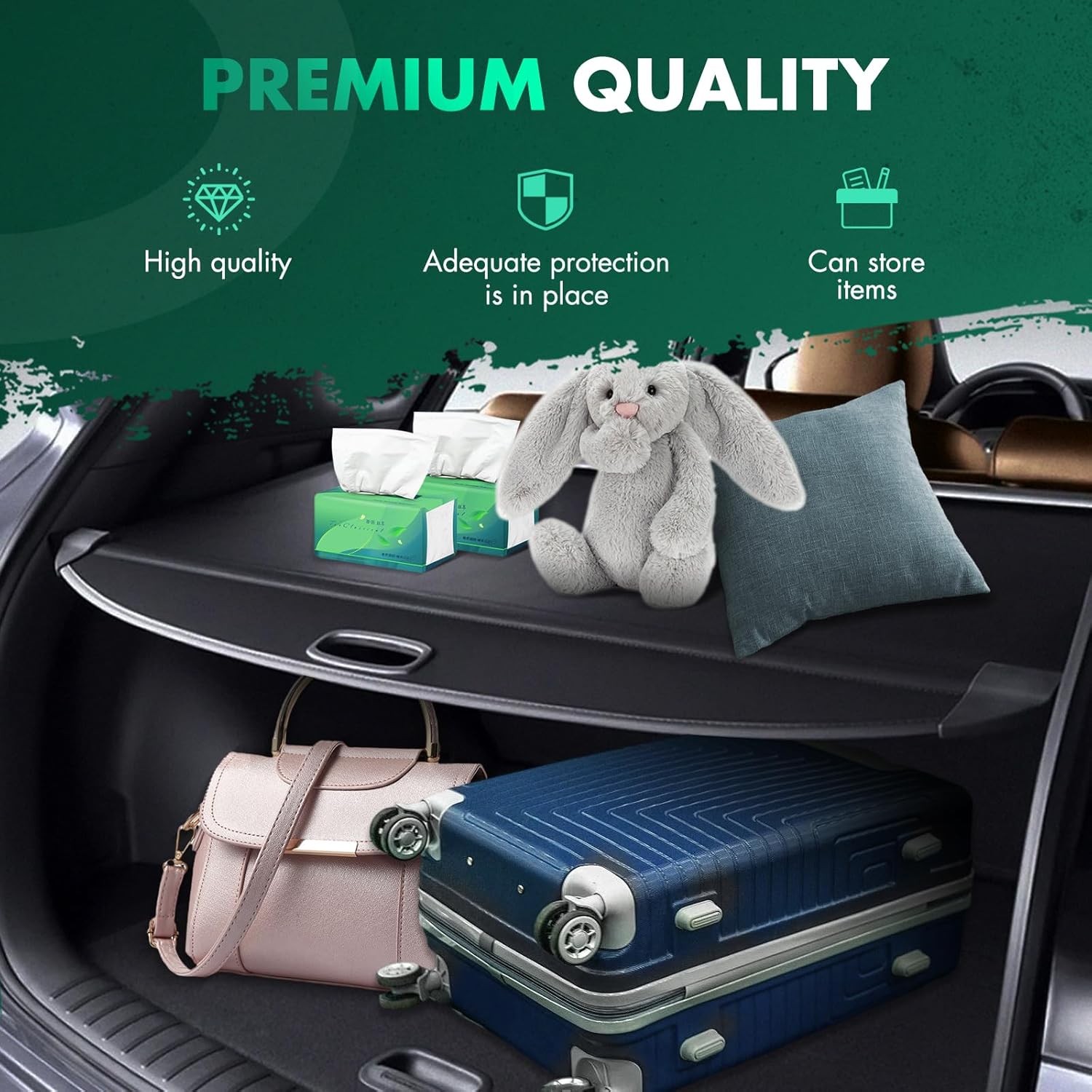 SCITOO Cargo Cover Shade 2015-2023 for Nissan Murano Platinum SL SV S Accessories Retractable Trunk Shielding Shade Cargo Anti-Peeping Luggage Tonneau Cover Privacy Screen