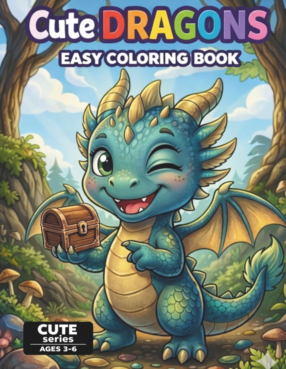 Cute Dragons Coloring Book for Kids Ages 3–6: Fun and Easy Fantasy Coloring Book for Toddlers and Preschoolers | Cute Baby Dragons | Simple Coloring Pages | CUTE Series (Cute Creatures Series)