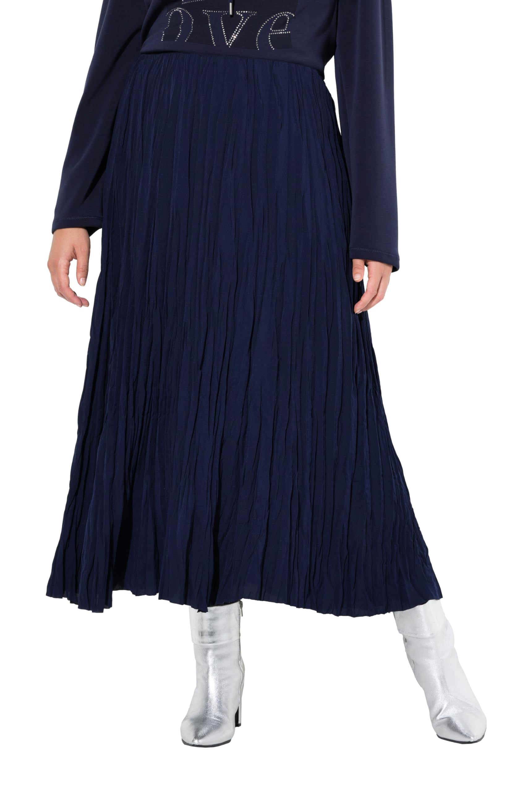 Ulla Popken Damen große Größen Übergrößen Plus Size Crash-Rock, A-Linie, Elastikbund, Nahtloser Saum 832744