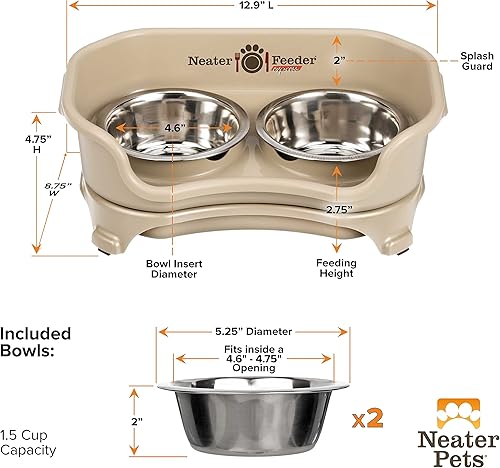 Miniatura 8 de Neater Feeder Express Neater Pet Brands - Cuencos elevados para perros con soporte, cuencos de acero inoxidable elevados para alimentos y agua,
