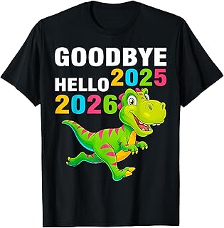 T-Rex 'Goodbye 2025 Hello 2026' Fun New Year Kids T-Shirt
