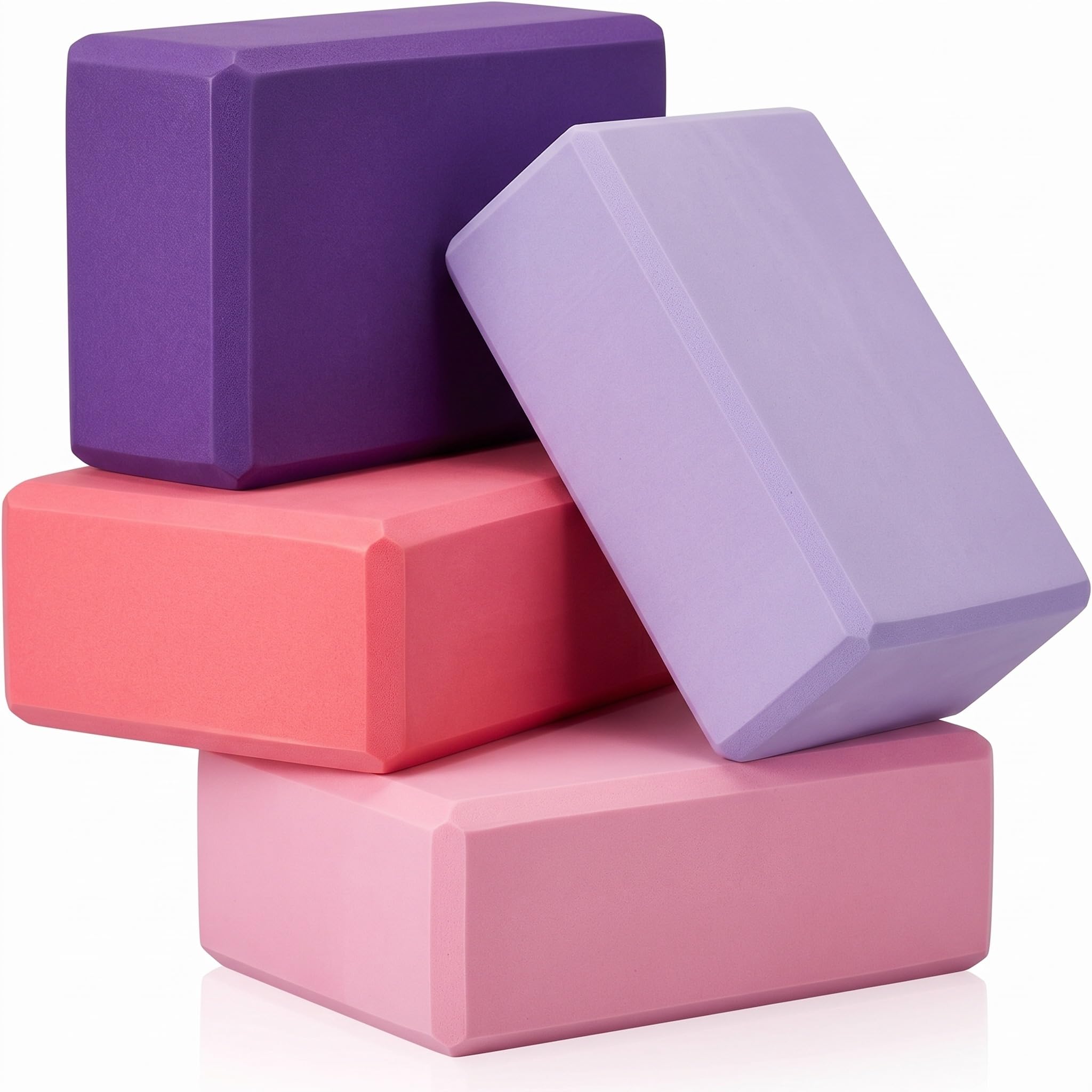 Yoga-Blöcke aus Schaumstoff, EVA, verschiedene Farben, weich, rutschfest, stützend, leicht, Gymnastikblöcke, Stretching-Zubehör für Frauen, Pilates, Meditation, 4 Stück