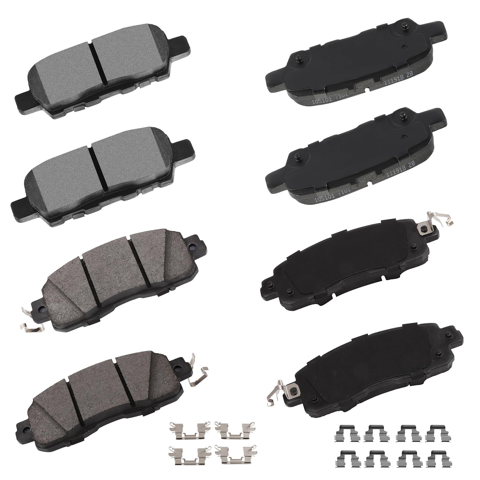 cciyu D1650 D1393 Front &amp; Rear Professional Ceramic Disc Pads Set Fit For 2013-2017 For Nissan For ALTIMA