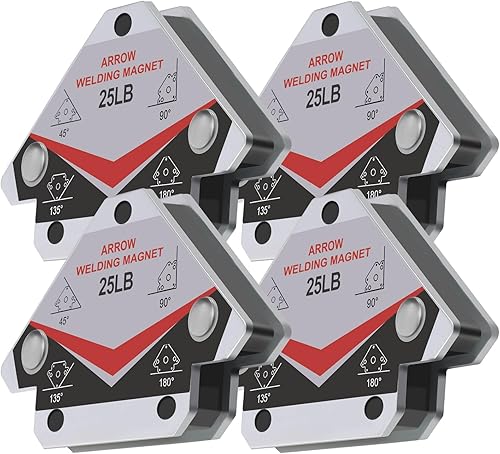 Miniatura 17 de GUTIMORE - Imán de soldadura de 55 libras, 3 unidades, soporte magnético de flecha y abrazaderas, ángulo de sujeción de ángulo de 45, 90, 135