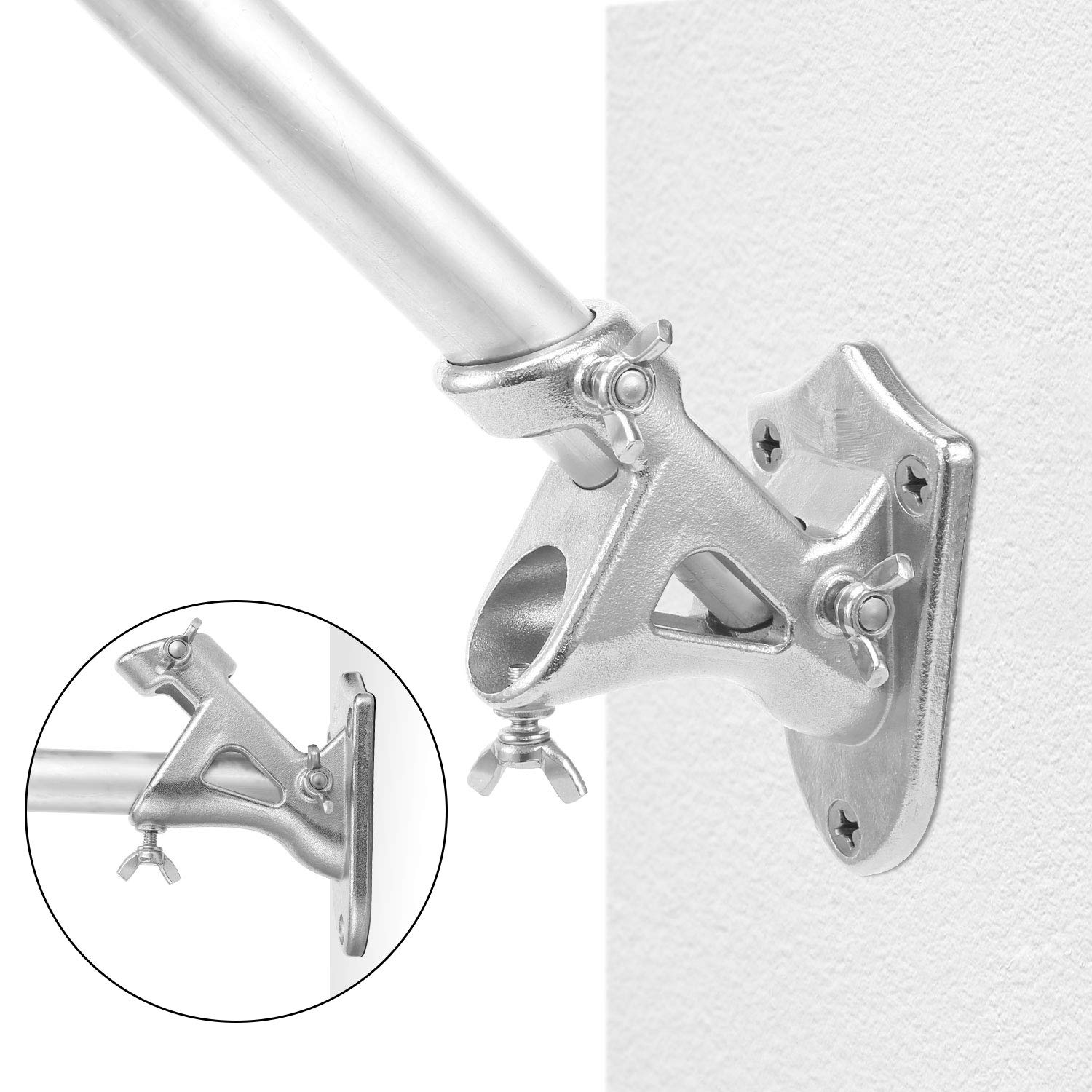 Buy LOMETY Stainless Steel Heavy Duty Flag Pole Holder，Wall Mount House