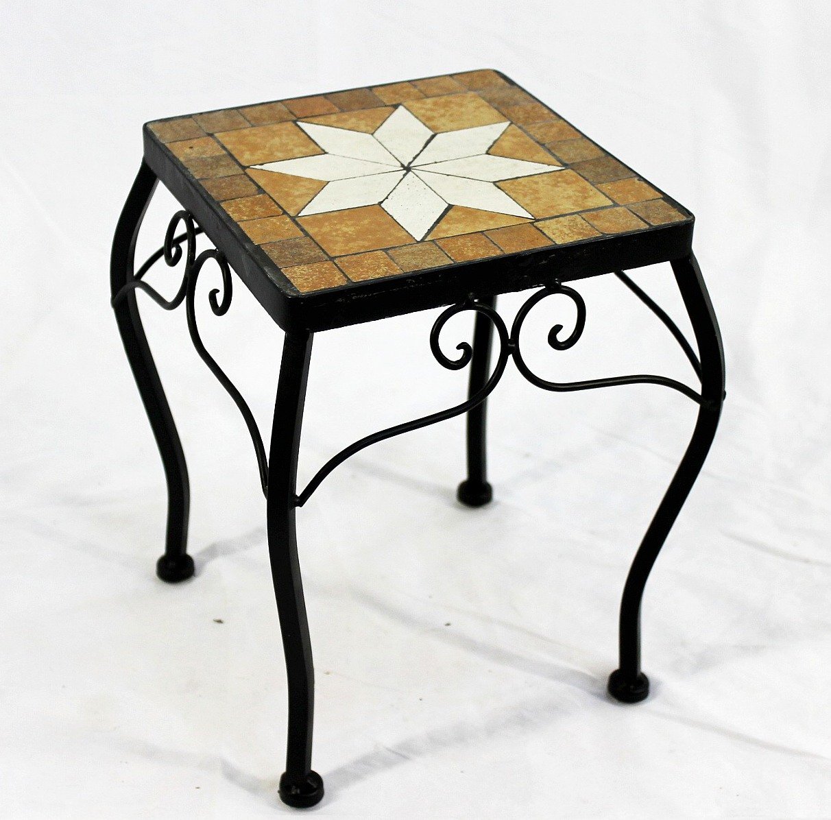 DanDiBo Sgabello Fiori Merano Mosaico 12015 Porta Fiori 28 cm Sgabello angolare Tavolinetto-Comodino