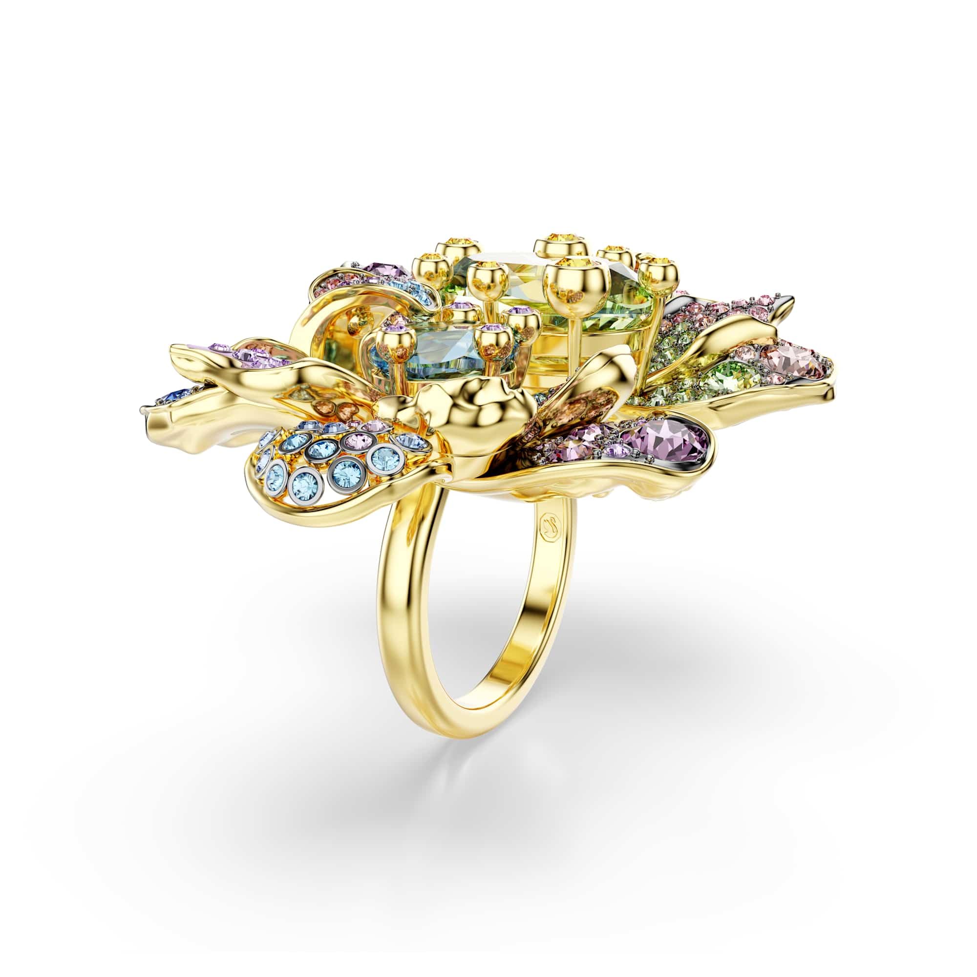 Swarovski Idyllia Anillo de cristal con flor de pavo real Multicolor Sin piedra preciosa, Cristal, Sin piedras preciosas, Cristal, Sin piedras preciosas, Cristal, Sin piedras preciosas