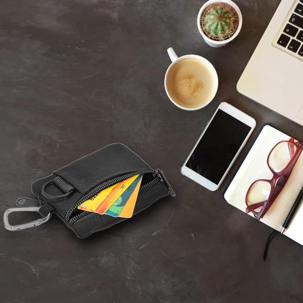 Petite pochette tactique MOLLE – Cordon de rangement pour clés/portefeuille/pièces de monnaie (Noir Petite pochette tactique MOLLE – Cordon de rangement pour clés/portefeuille/pièces de monnaie (Noir