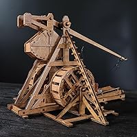 Vista 7 de The Mini contrapeso Trebuchet con ruedas Europa Medieval Siege Chariot Catapulta Armas DIY 3D Rompecabezas de madera Kits de modelo mecánico