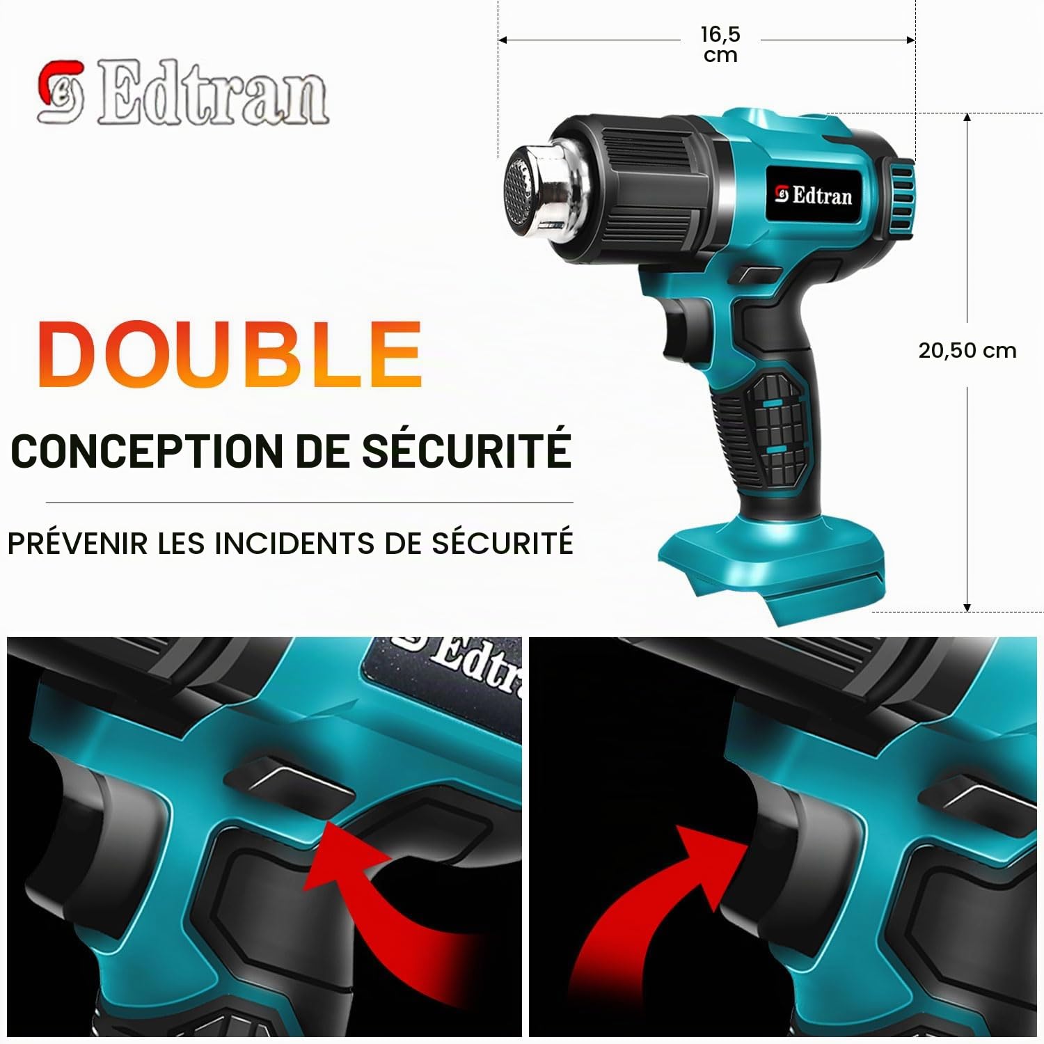 Decapeur Thermique Sans Fil pour Batterie Makita 18V,350W 122 ℉-1022 ℉ Pistolet à air chaud à Chauffage Rapide Avec Affichage Numérique LCD pour Gaine Pistolet Thermique film PVC,Travaux Manuels