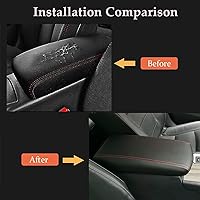 Vista 2 de Center Console Armrest Box Cover Panel Trim Waterproof Anti-Scratch Leather Protector Decoration Cover Interior Accessories for Nissan Altima Red