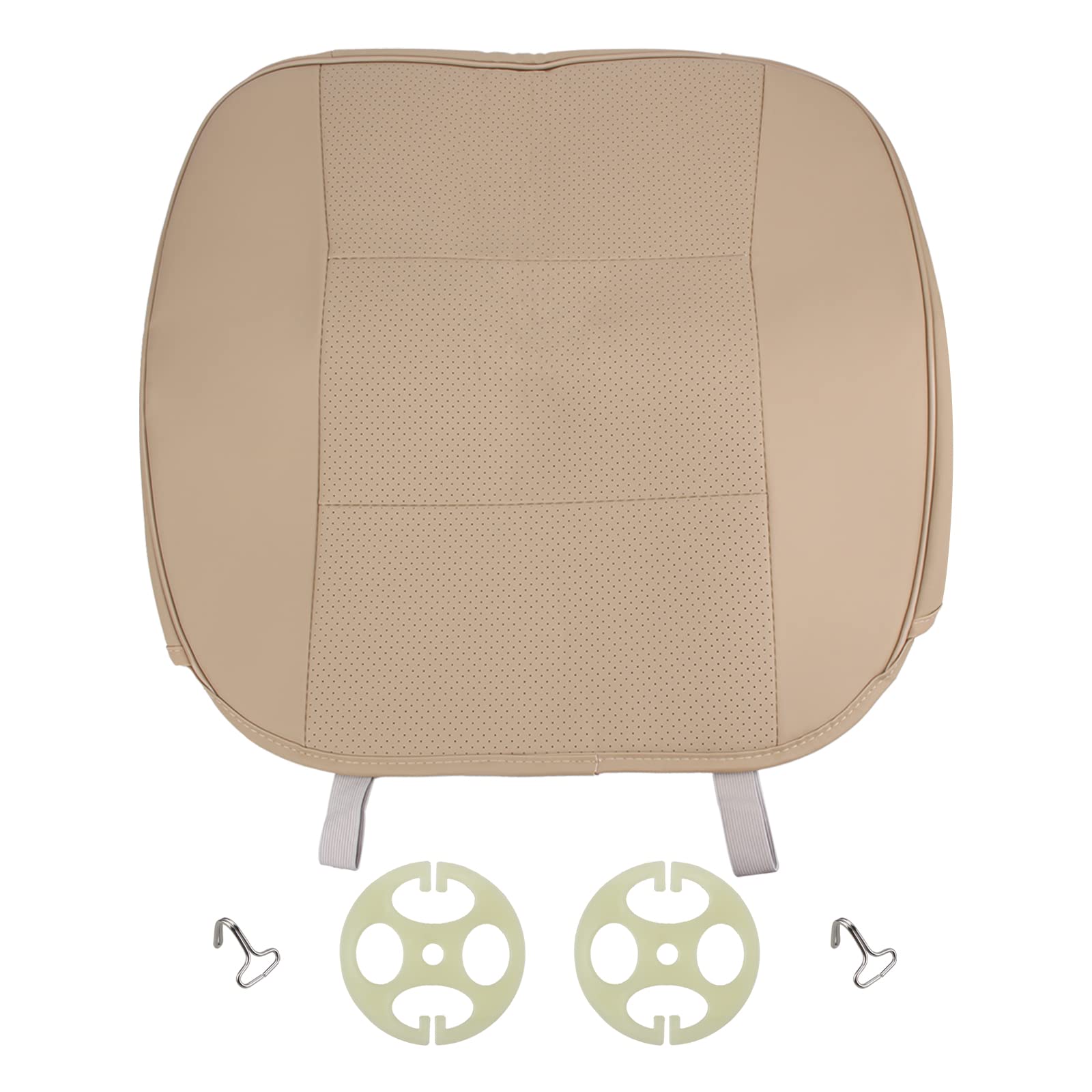 AUTOKAY Beige Front Seat Cover Half/Full Surround Chair Cushion Mat Pad Auto Car PU Leather Fits for Toyota RAV4 Corolla Camry for Honda Odyssey Accord Civic for Audi A3 A4 A5 A6