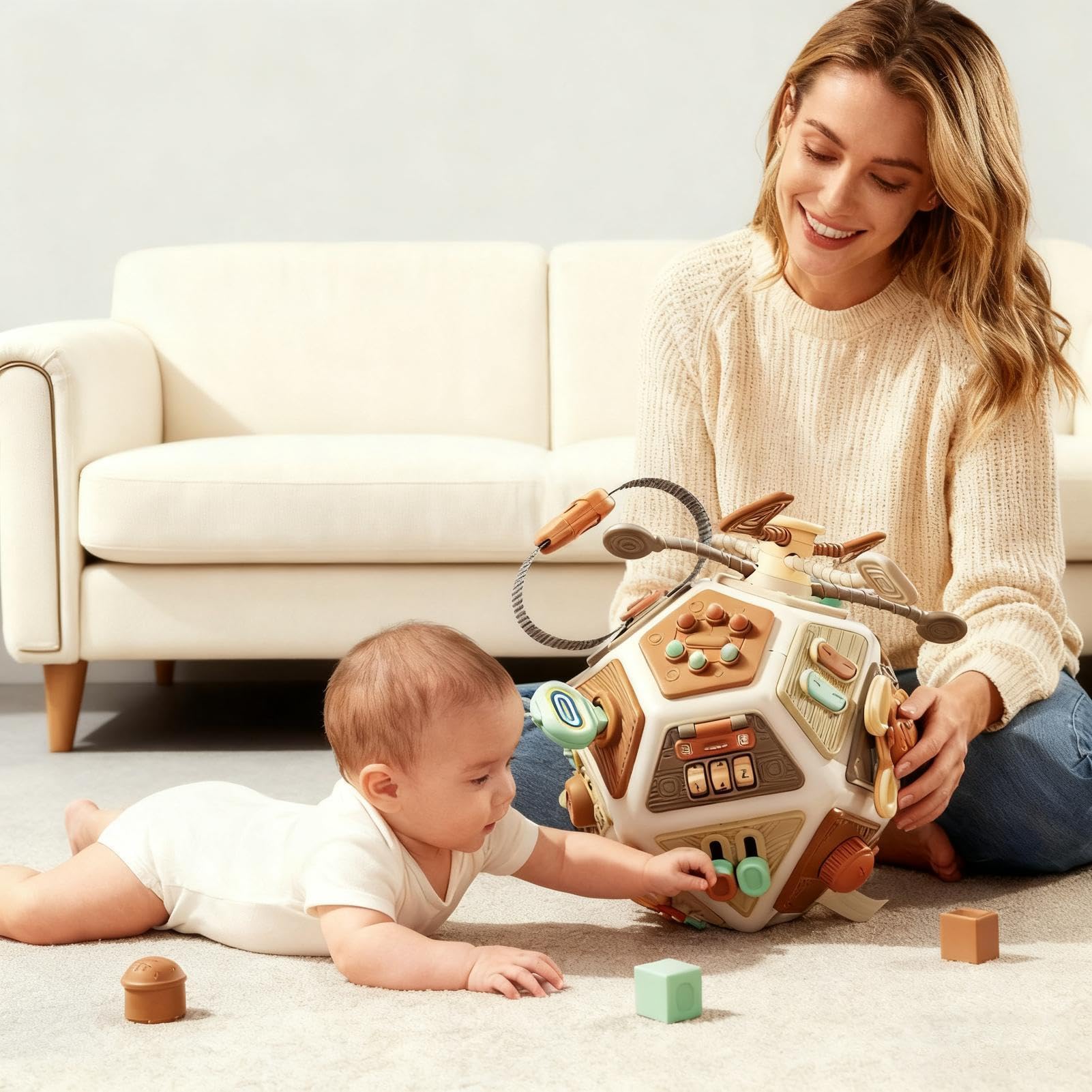 Generico Cubo Occupato, Giocattolo sensoriale interattivo per 6+ | Apprendimento Genitore-Bambino, Unisex Ragazzi e Ragazze, Early Learning Busy Cube per Sviluppo e