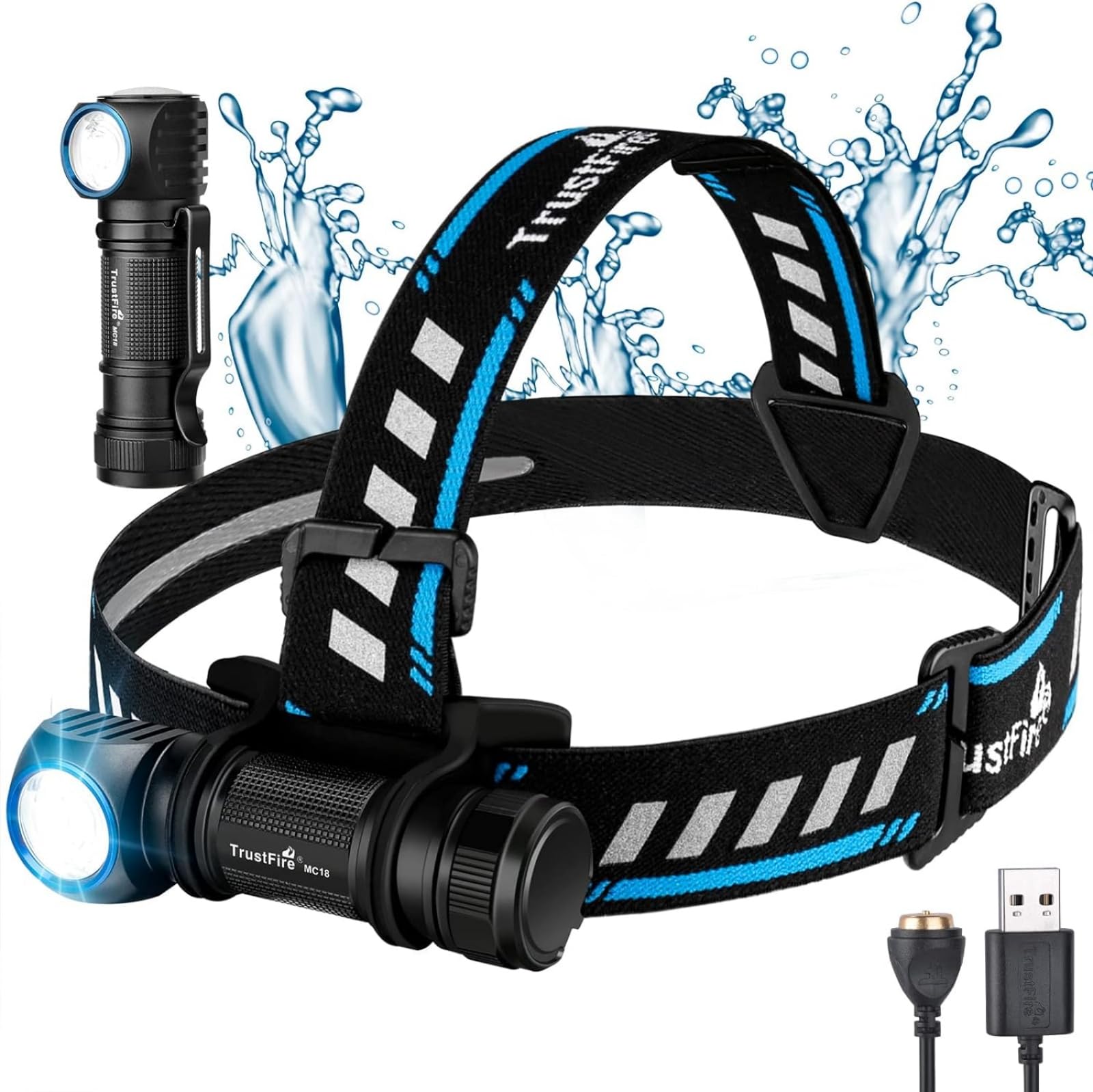 Amazon.co.jp: Trustfire MC18ヘッドライト充電式 LED懐中電灯 1200