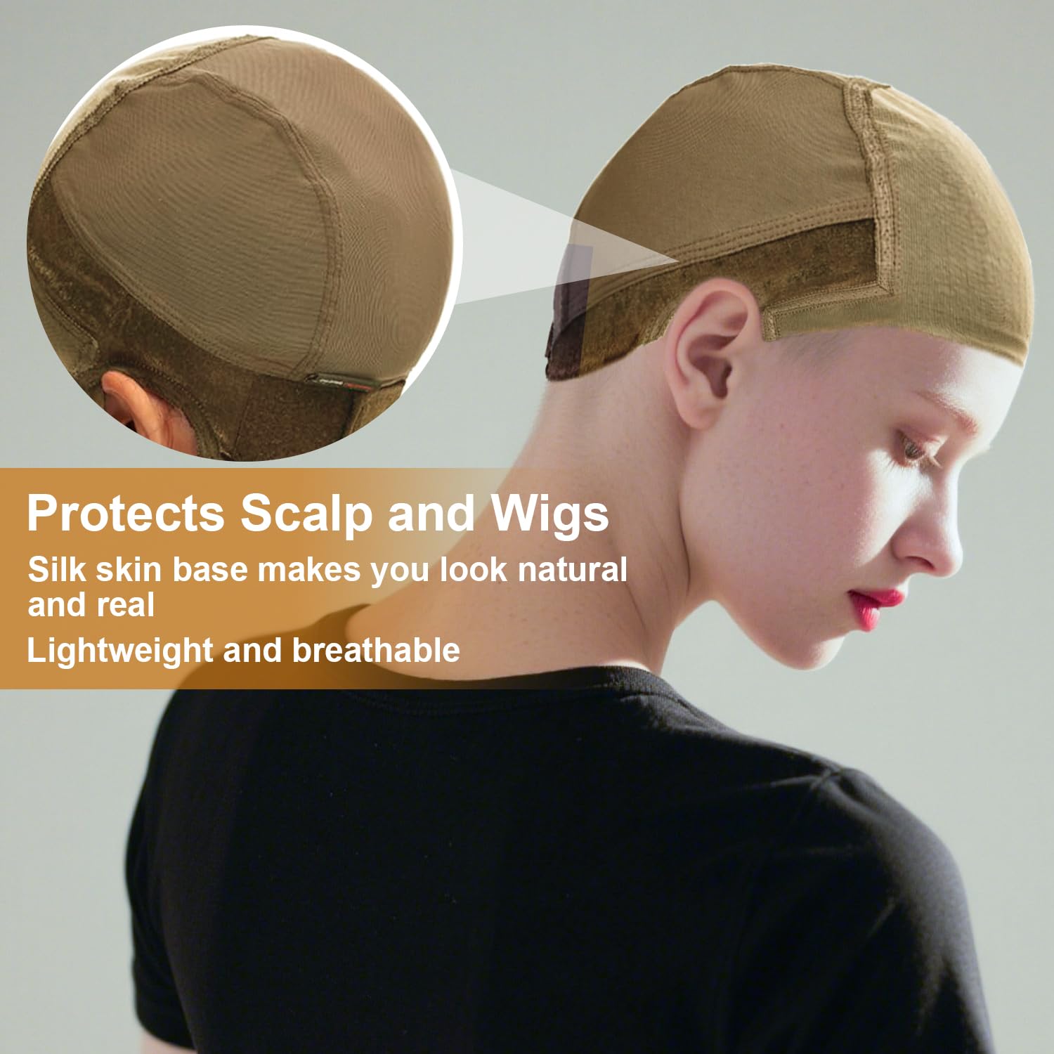 VLYX Adjustable Wig Grip Cap with Non-Slip Band - Image 4
