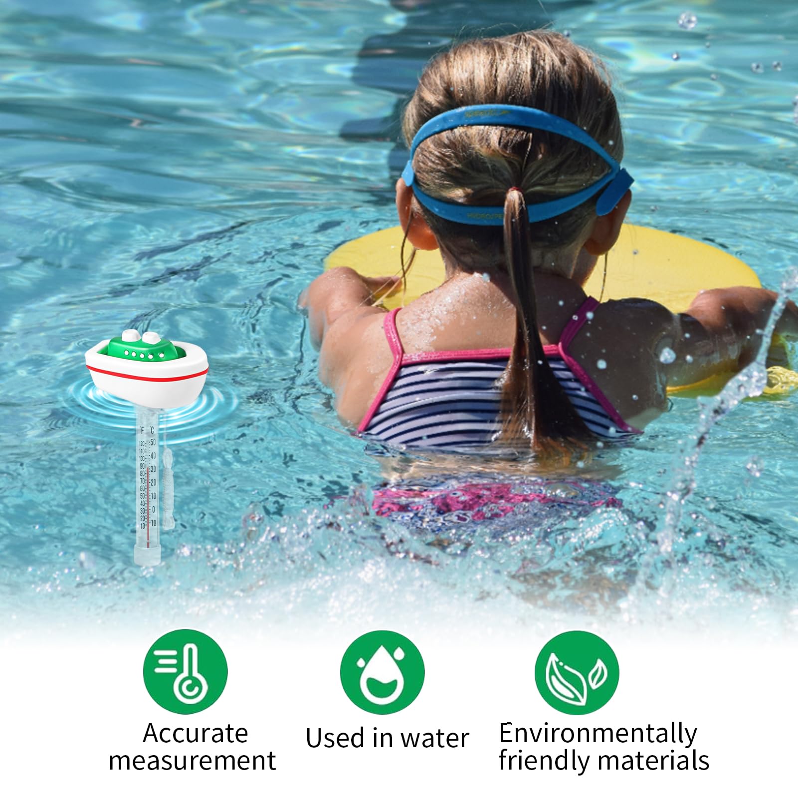 Termometro a piscina a cacca galleggiante, termometro a piscina galleggiante, a formas di cacca Termometro per acqua scherzo, per vasche idromassaggio spa per acquari piscine
