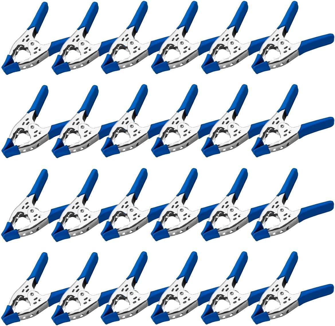 Lot of 24-6" inch Spring Clamp Large Super Heavy Duty Spring Metal Blue - 2.5 inch Jaw opening