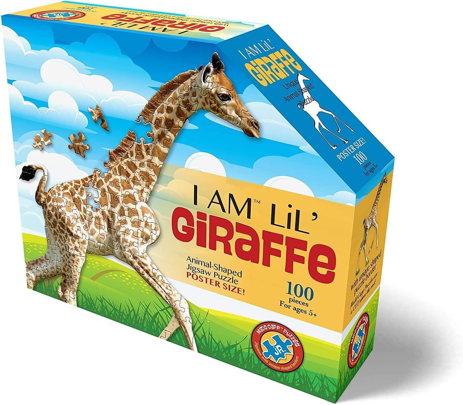 Madd Capp Shape Puzzle Junior Giraffe, Konturpuzzle 100 Teile, für Kinder und Erwachsene