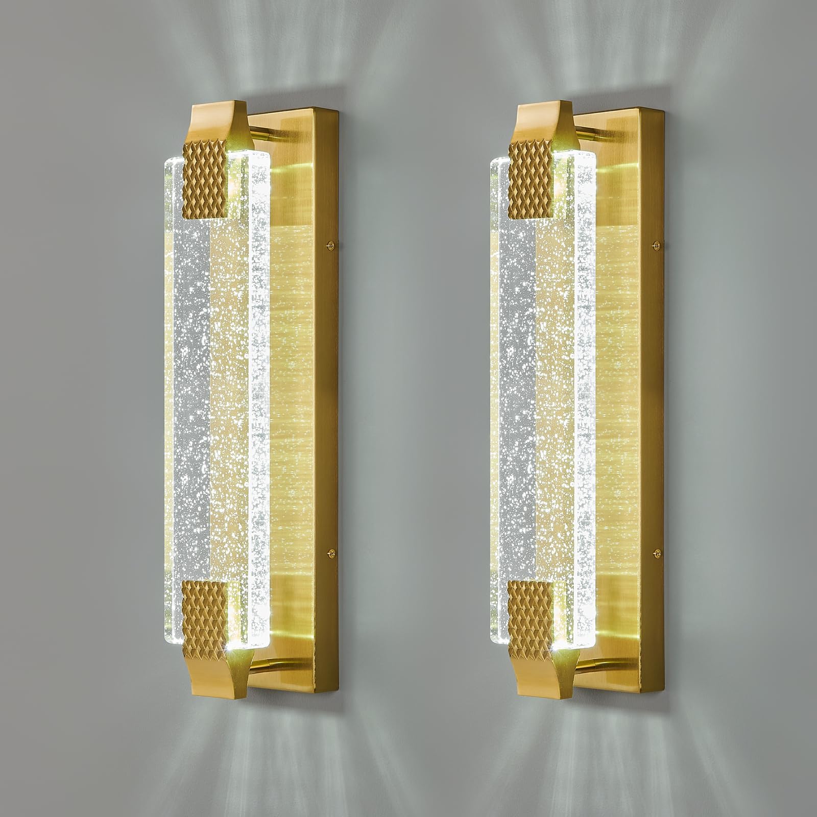 FDPBY Modern Crystal Wall Sconce Lighting with Bubble Crystal Bathroom