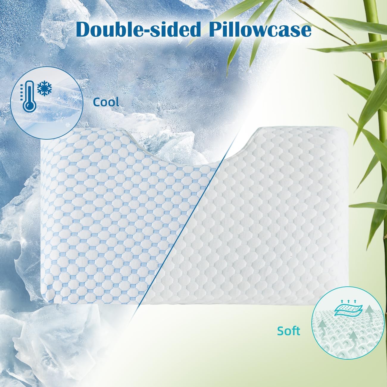 USlixury Side Sleeper Pillows for Adults - Adjustable 4 Layer Curved Pillow with Superior Support, Crescent Pillow for Side/Back Sleeper, A Cool Cover CertiPUR-US Memory Foam Side Sleeper Pillow - Image 4