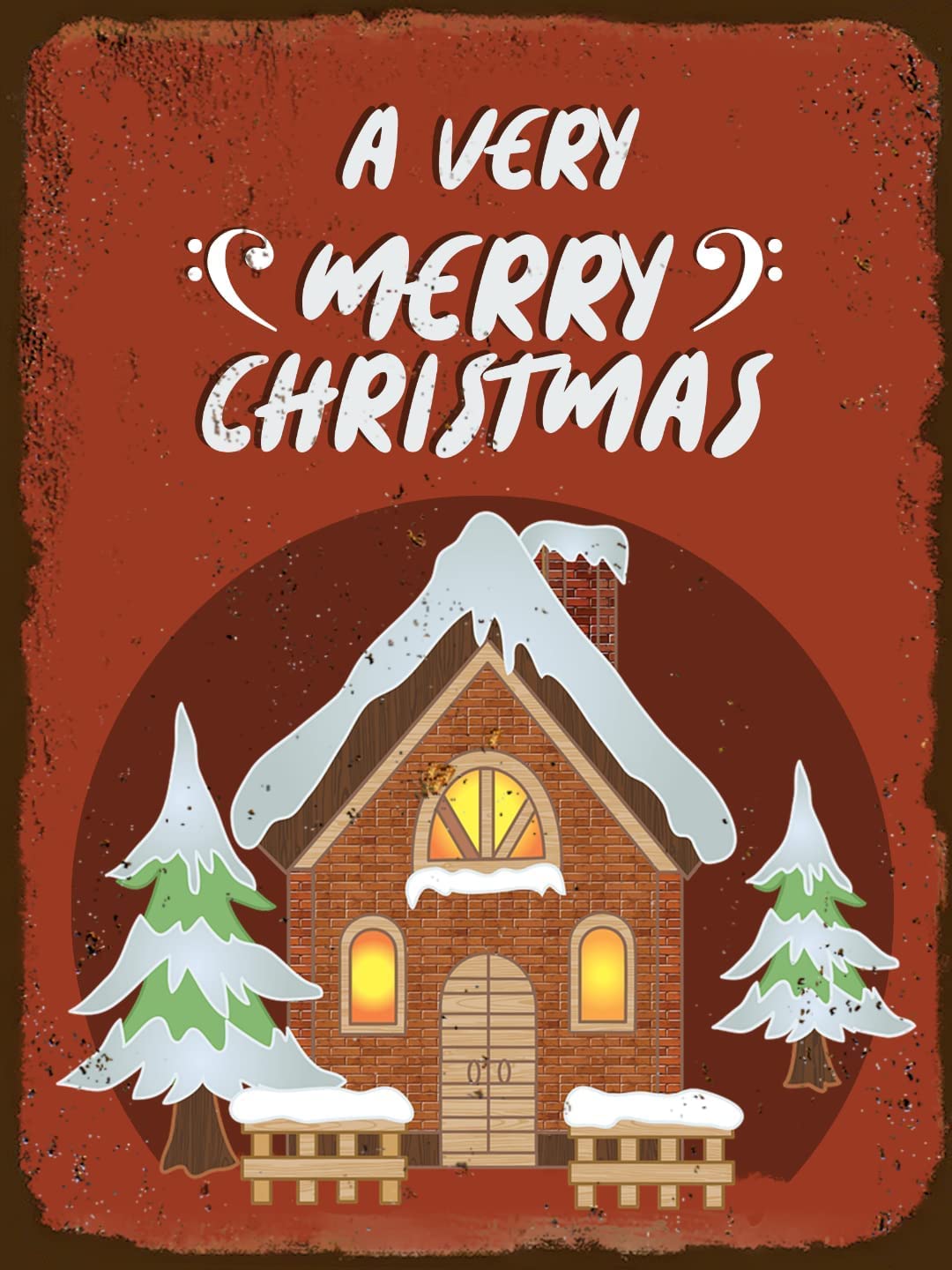 rayprint Merry Christmas Metal Tin Signs Christmas Wall Decorations Funny Farm Bedroom Bar Coffe Garage Kitchen Garden Party Decor Vintage Aluminum Plaque 12x16Inches