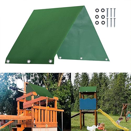 Miniatura 3 de Repuesto de toldo para columpio de 43 x 90 pulgadas, repuesto de lona de juego, lona impermeable, funda de repuesto de lona a prueba de parasol para