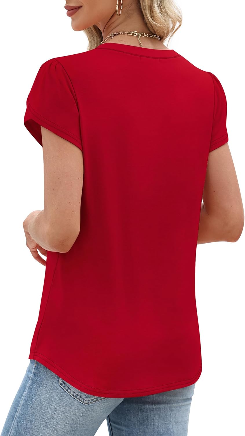 T Shirts for Women Short Sleeve Tops Dressy Blouses Business Casual Beach Vacation Outfits - Image 5