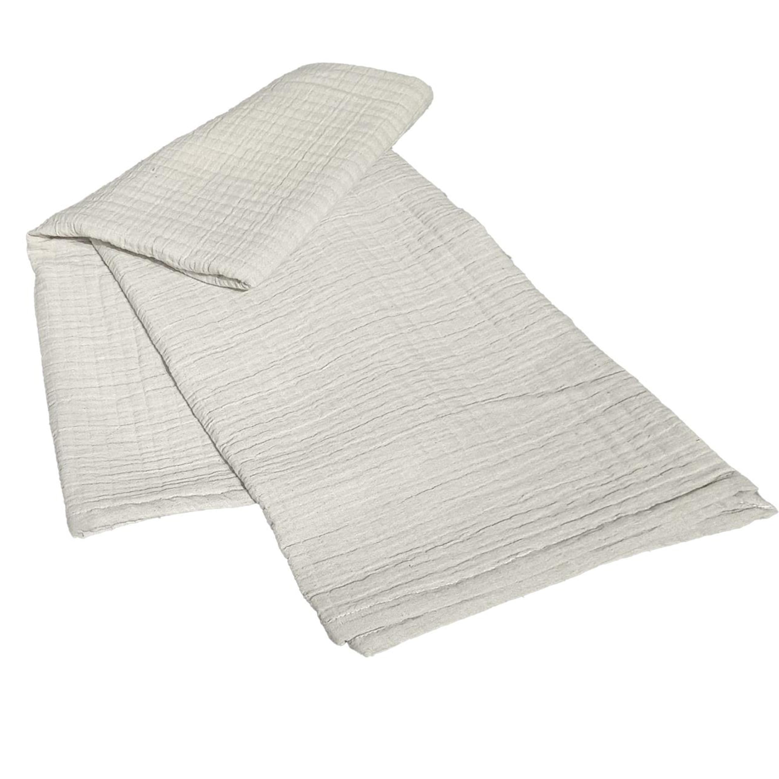 Olivia Rocco Hilton Throw Blanket Reversible Quilted Design Lightweight Super Soft Warm 100% Cotton Easy Care Sofa Couch Chair & Bed Overthrow 130x170cm, Natural
