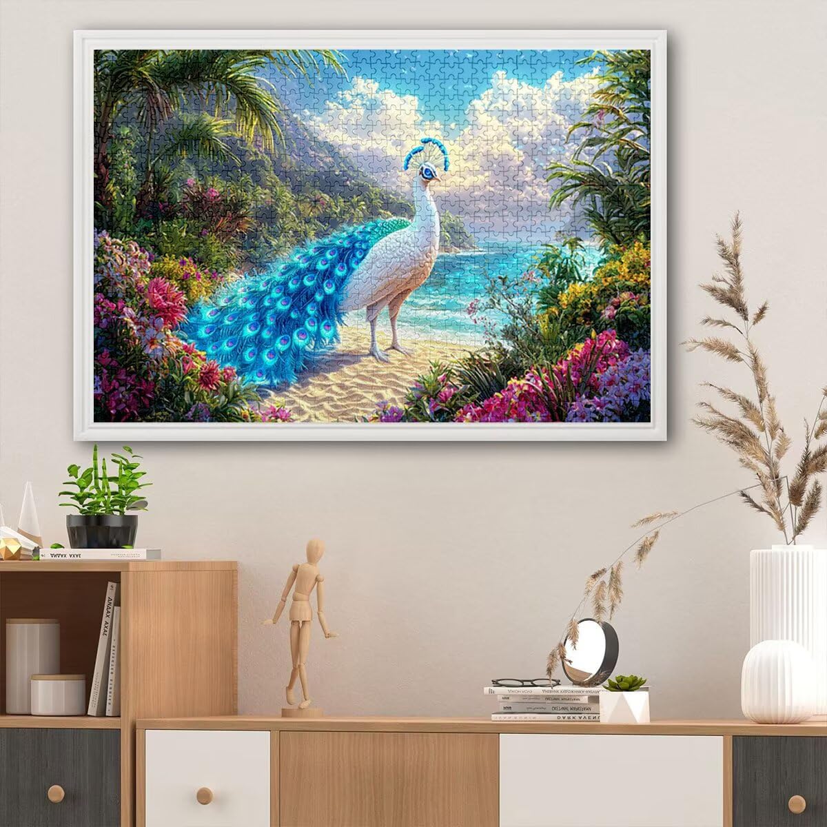 Puzzle 2000 elementów dla dorosłych, paw, 2000 elementów, z pudełkiem na prezent, drewniane puzzle dla dorosłych z naturalnym drewnem, prezenty dla kobiet, prezenty dla mężczyzn, duże drewniane puzzle
