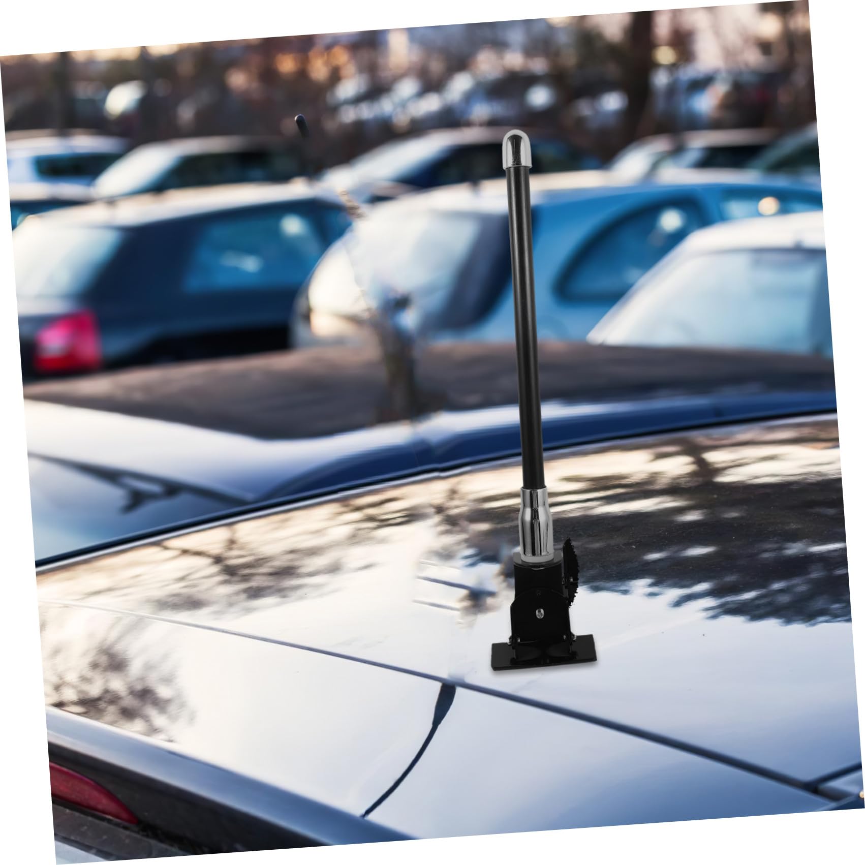 VALICLUD Antena Decorativa Automotriz de Metal Negro 36 Cm para Coche y Motocicleta, Antena de Techo de Radio para Coche Resistente Corrosión, Accesorio Exterior Compatible Maletero y Capó