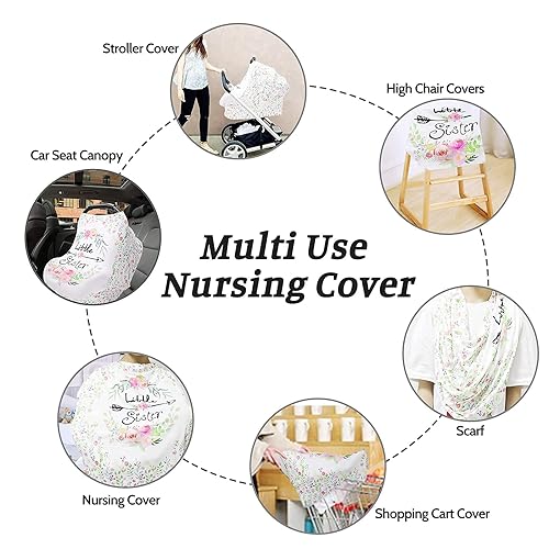 Miniatura 3 de Fundas de asiento de automóvil para bebé, para niñas, toldo para asiento de automóvil para hermanas, fundas de lactancia multiusos, cubierta de