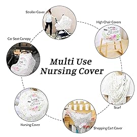 Baby Car Seat Covers Girls, Little Sister Car Seat Canopy for Infant, Multiuse Nursing Covers, Floral Theme Newborn Carrier Cover Summer, Breastfeeding Scarf, Ultra-Soft Breathable