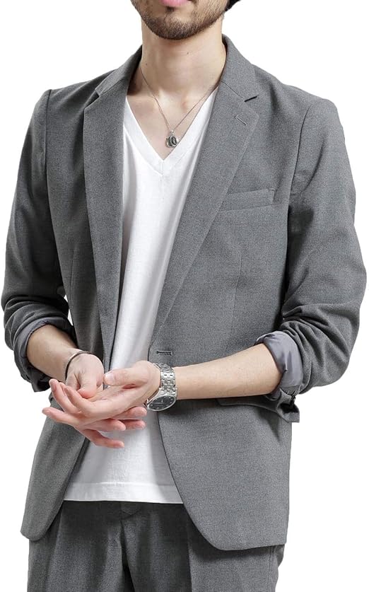 Amazon ジャケット メンズ おおきいサイズ ビジネス テーラードジャケット メンズオシャレ 上着 チャコール ジャケット ブラック グレー コート ジャケット 通販
