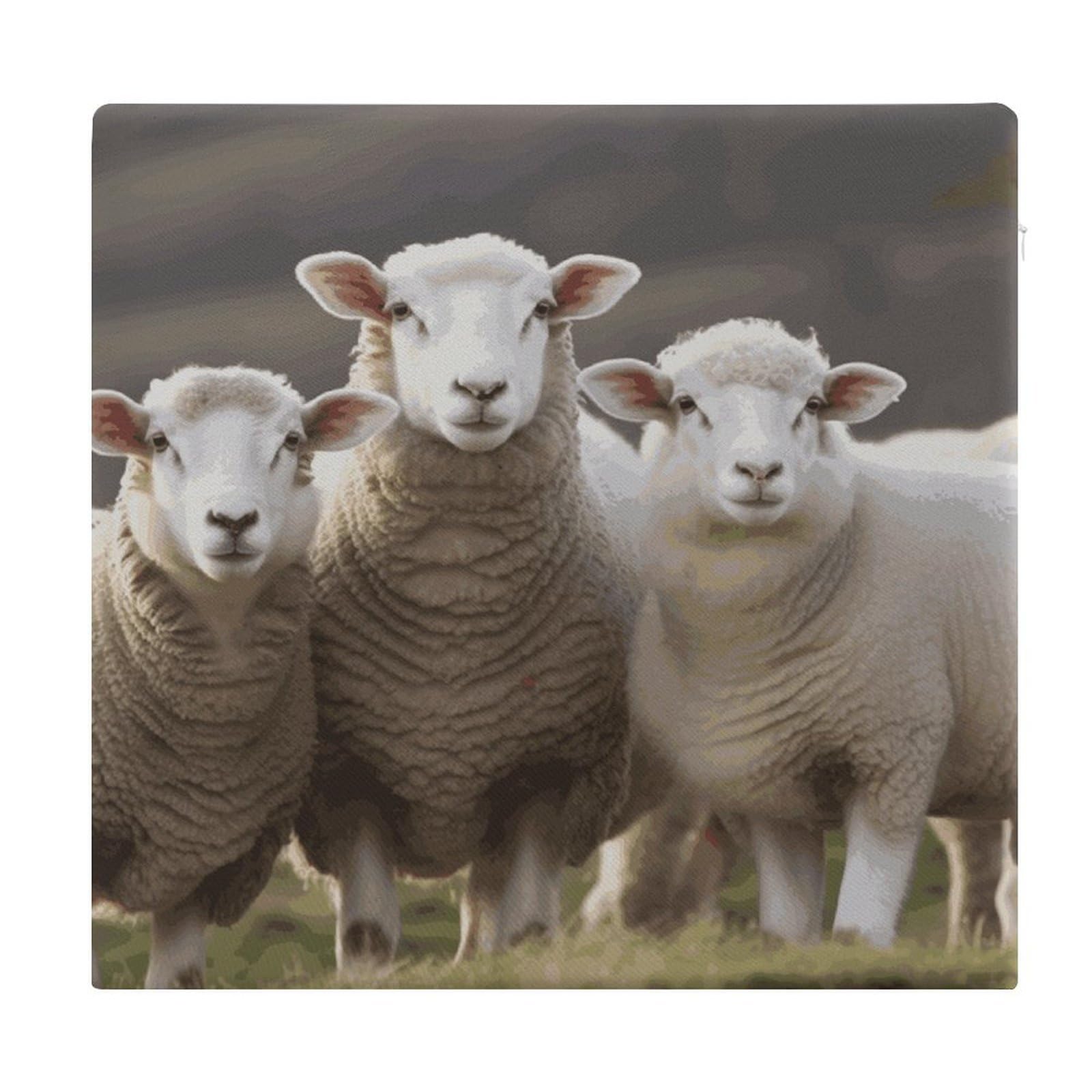 Adfgyerh Style Sheep And Lambs Cushions Memory Foam For Adults, Seat Cushion Chair Pads Soft, Square Pillows For Dining, Kitchen, Office, Patio Chairs