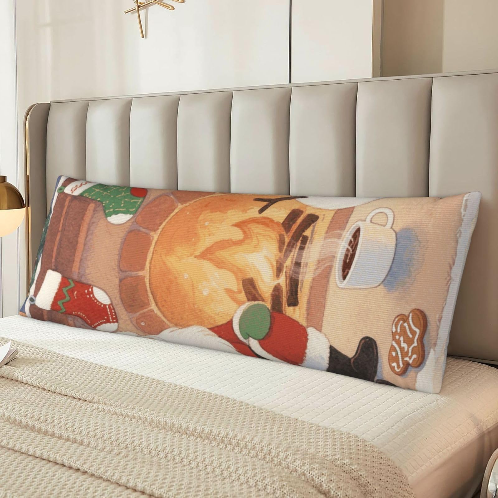Santa Claus and Snowman Body Pillow Cover with Hidden Zipper 54"X20",Ultra Soft Microfiber Long Pillow Case Decorative Bedding Pillowcase Cushion Cover Cases for Bedroom Couch Sofa,Home Gifts