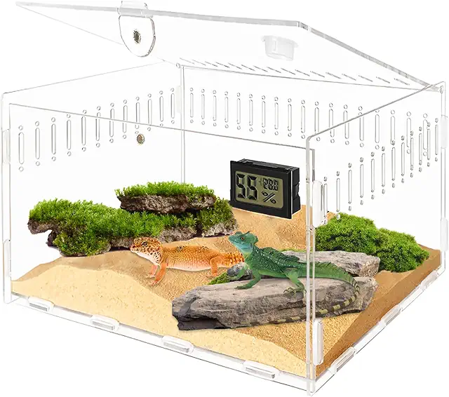 Terrario Acrílico para Reptiles - Caja Transporte y Cultivo 30x20x15cm