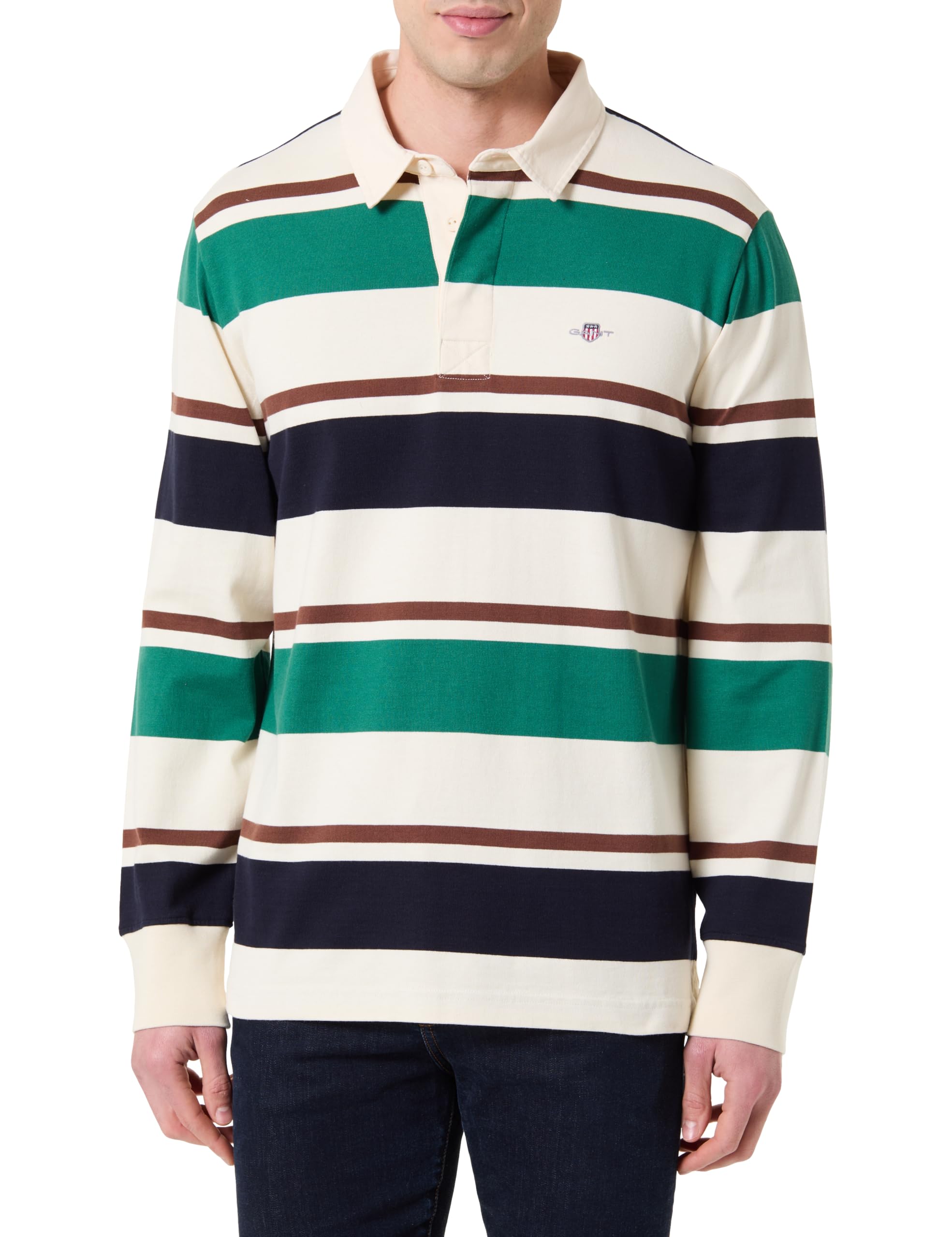 Gant Herren Striped Heavy Rugger Polohemd
