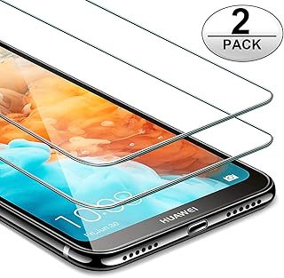 ivencase [2-Pack] Protector Pantalla Huawei Y6 2019, Cristal Templado Huawei Y6 2019/Huawei Y6 Pro 2019, Cobertura Completa [9H Dureza] [Sin Burbujas ] Vidrio Templado