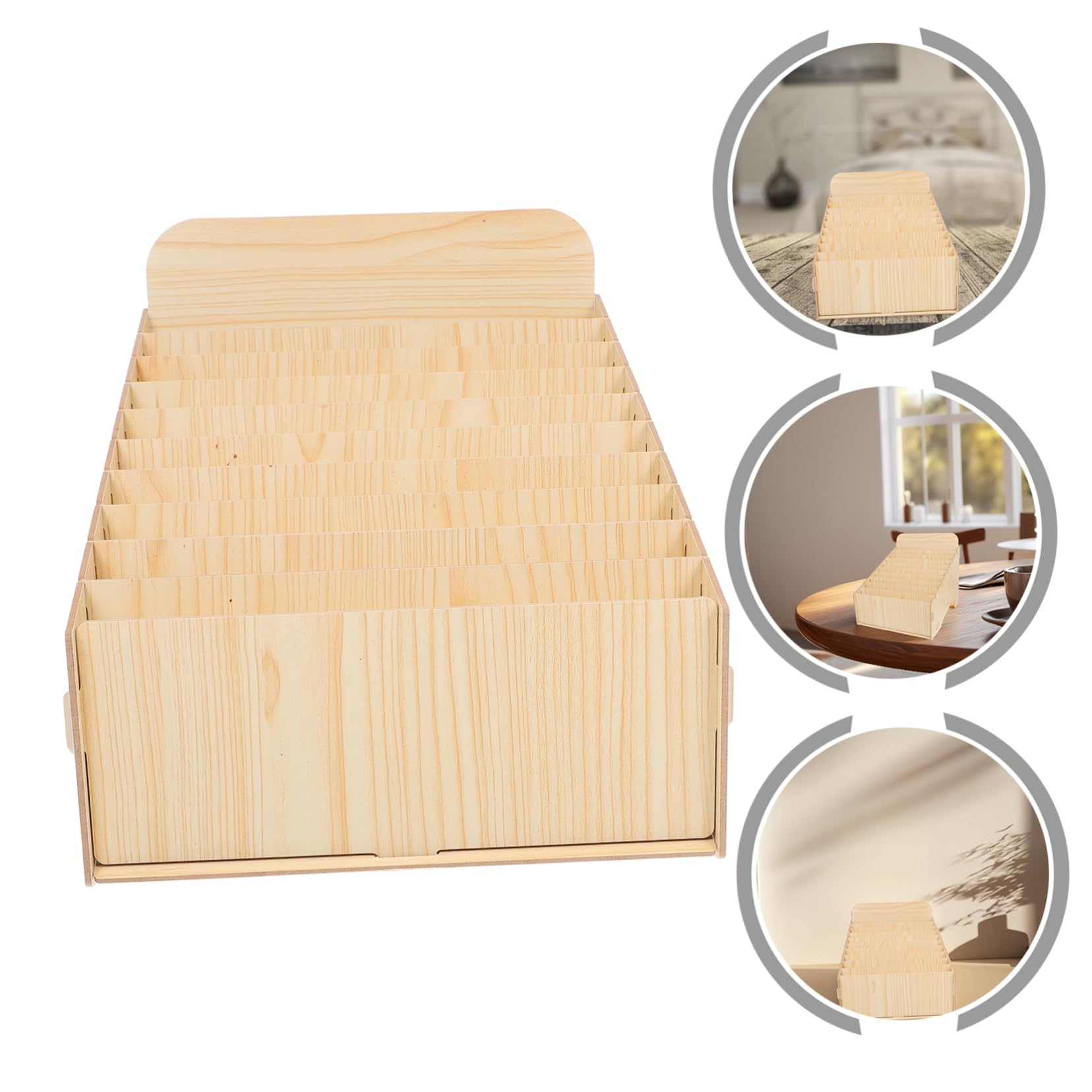 SHINEOFI Holz Briefablagebox mit Mehreren Fächern zur Belegsortierung