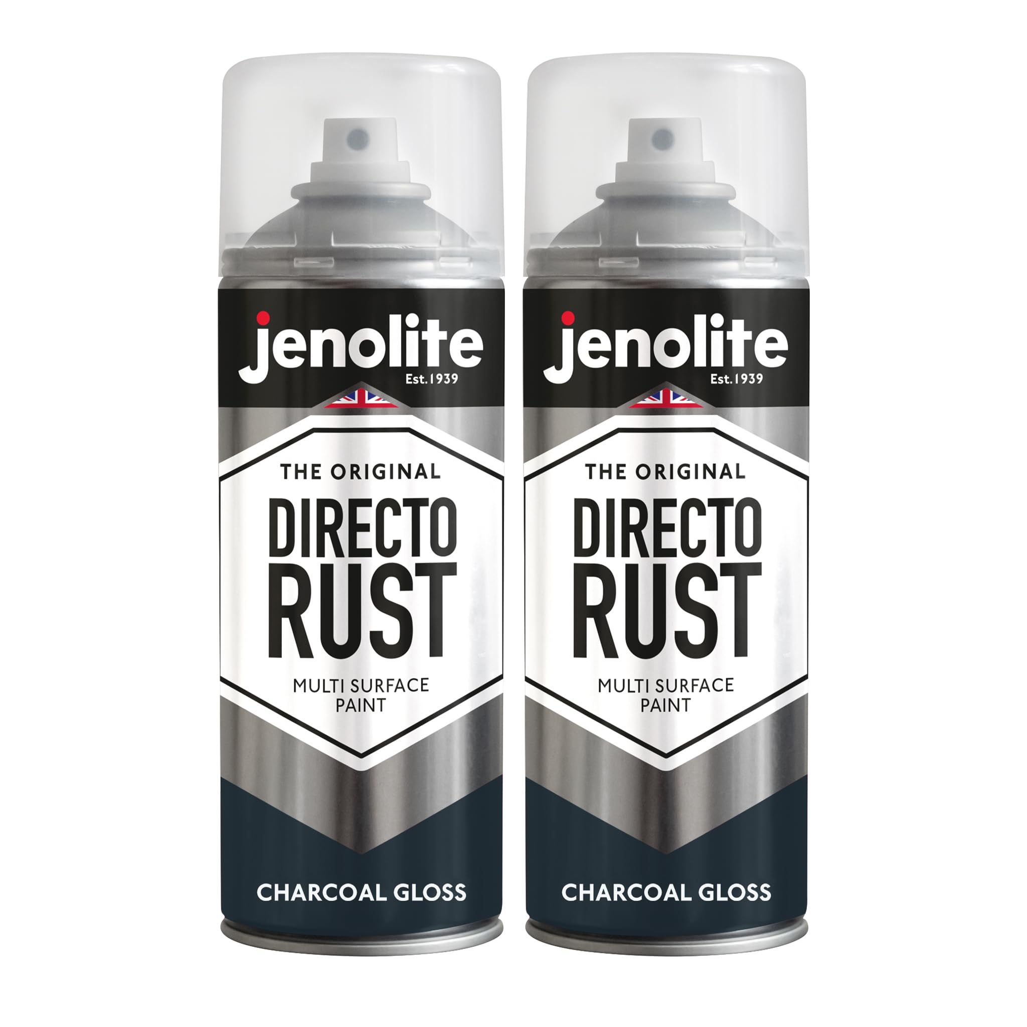 Jenolite Directorust All-in-One Multi-Surface Paint Charcoal Gloss 400ml 2-Pack