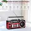 Coverzone Kaset Çalar, Taşınabilir Kaset Teyp Çalar, FM/AM/SW Frekans Bandı Destekli Kaset Kaydedici, Kaset/Bluetooth/Kart Girişi/Kayıt Özellikli, Pilli/Elektrikli Kullanılabilir, PX-250BT (Kırmızı)
